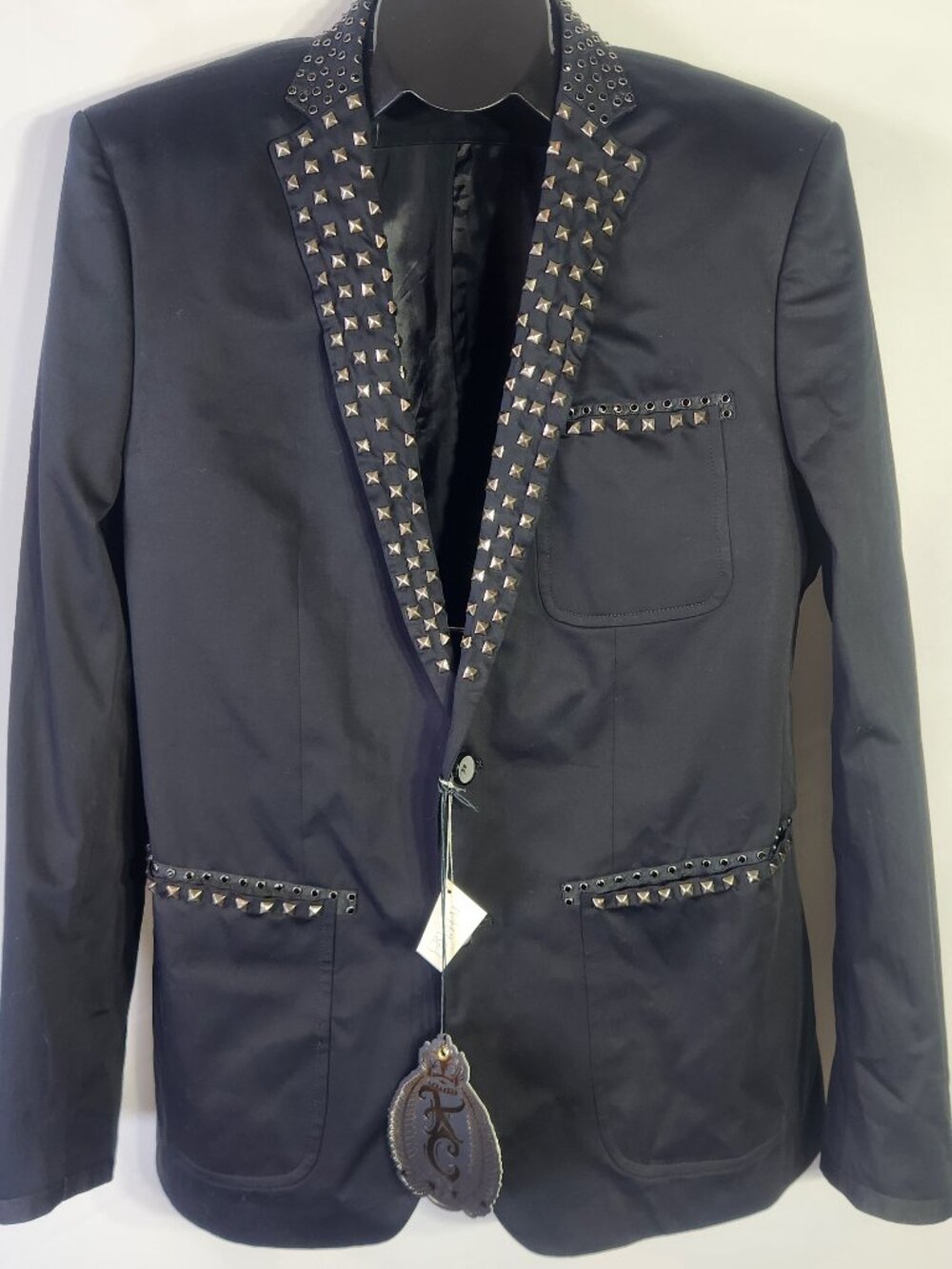 NWT Key Closet Swarovski Crystallized Studded Single Breasted Blazer – Size 44
